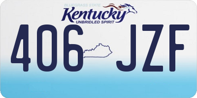 KY license plate 406JZF