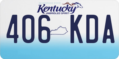 KY license plate 406KDA