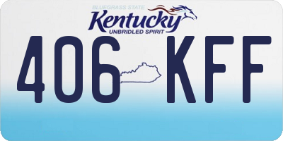 KY license plate 406KFF