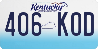 KY license plate 406KOD