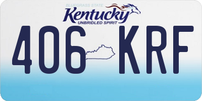 KY license plate 406KRF