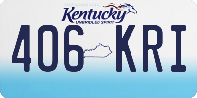 KY license plate 406KRI