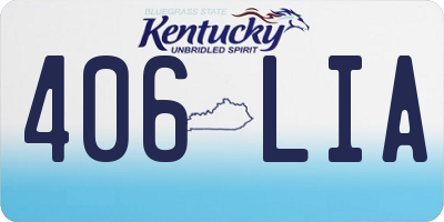 KY license plate 406LIA