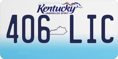 KY license plate 406LIC