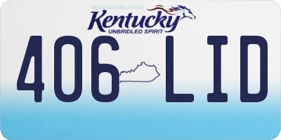 KY license plate 406LID