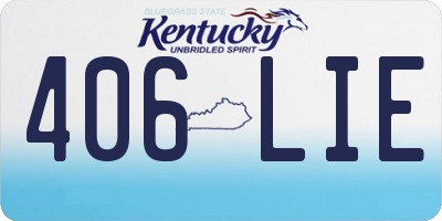 KY license plate 406LIE