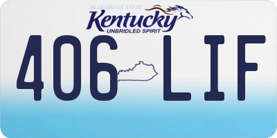 KY license plate 406LIF