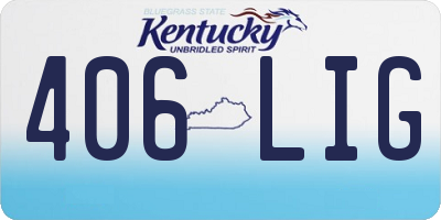 KY license plate 406LIG
