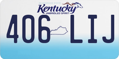 KY license plate 406LIJ