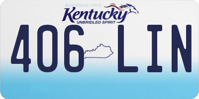 KY license plate 406LIN