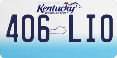 KY license plate 406LIO