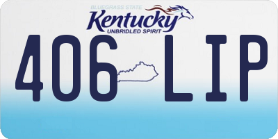 KY license plate 406LIP