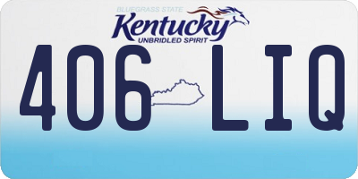 KY license plate 406LIQ