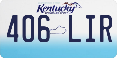 KY license plate 406LIR