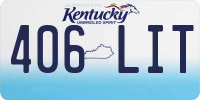 KY license plate 406LIT