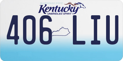 KY license plate 406LIU