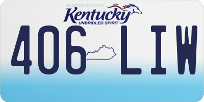 KY license plate 406LIW