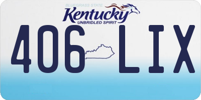 KY license plate 406LIX