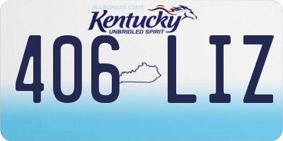 KY license plate 406LIZ