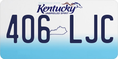 KY license plate 406LJC