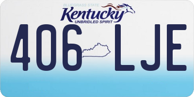 KY license plate 406LJE