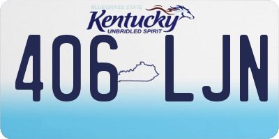 KY license plate 406LJN
