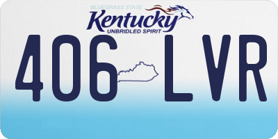 KY license plate 406LVR