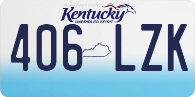 KY license plate 406LZK