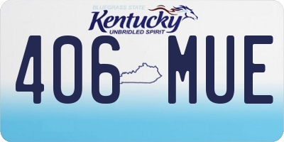 KY license plate 406MUE