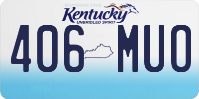 KY license plate 406MUO