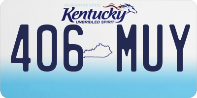 KY license plate 406MUY