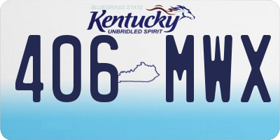 KY license plate 406MWX