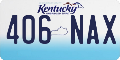 KY license plate 406NAX