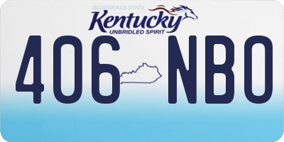KY license plate 406NBO