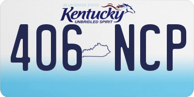 KY license plate 406NCP