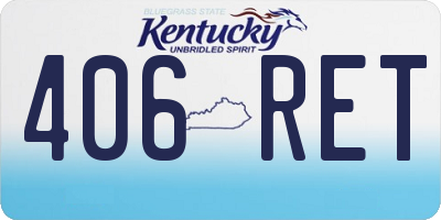 KY license plate 406RET