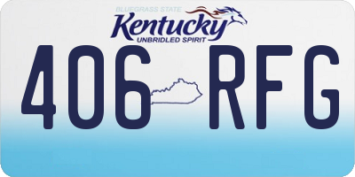 KY license plate 406RFG