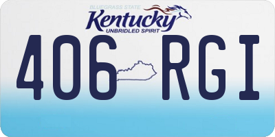 KY license plate 406RGI