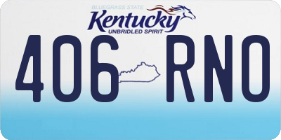 KY license plate 406RNO