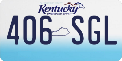 KY license plate 406SGL