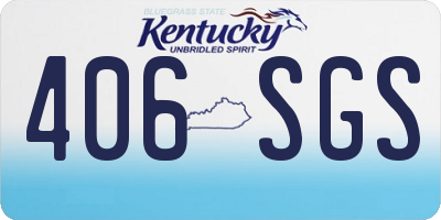 KY license plate 406SGS