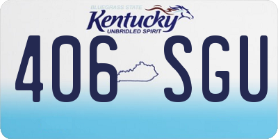 KY license plate 406SGU
