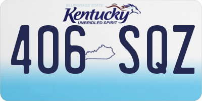 KY license plate 406SQZ