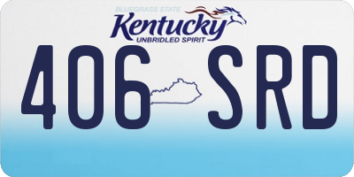 KY license plate 406SRD