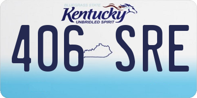KY license plate 406SRE