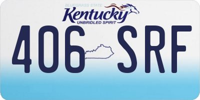 KY license plate 406SRF