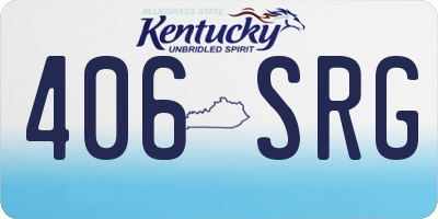 KY license plate 406SRG