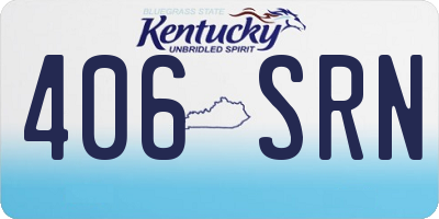 KY license plate 406SRN