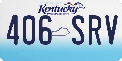 KY license plate 406SRV