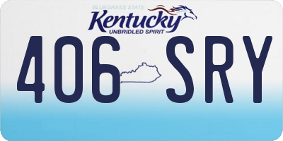 KY license plate 406SRY